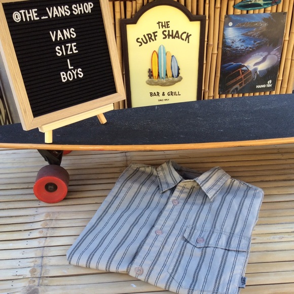 Vans Other - Vans Button Down Striped Shirt Boy’s Size Large